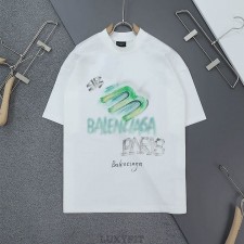 BC 발렌시아가 BB 빈티지 페인팅로고 오버핏 반팔 티셔츠