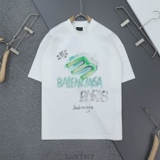 BC 발렌시아가 BB 빈티지 페인팅로고 오버핏 반팔 티셔츠