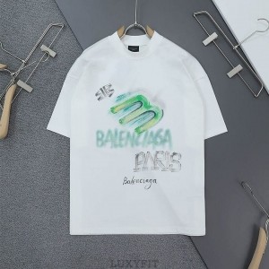 BC 발렌시아가 BB 빈티지 페인팅로고 오버핏 반팔 티셔츠