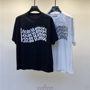 LV 루이비통 웨이브로고 라운드 티셔츠