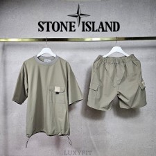 ST 스톤 아일랜드 쿨링 PK 라운드 스트링 T &카고 밴딩 팬츠 SET