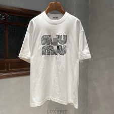 MU 미우미우 빅로고 반팔티셔츠
