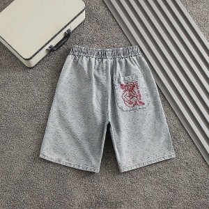 LV 루이비통 모노그램 캐릭터자수로고 워싱데님 하프팬츠