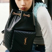 YS 생 로랑 퀄팅 블랙핑 로제 램스킨 조 백팩