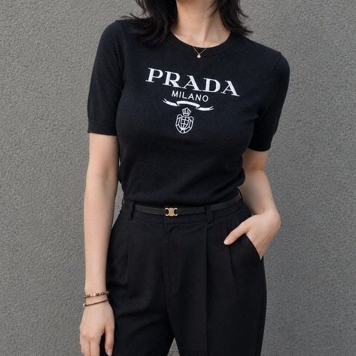 PD 프라다 린넨 인타르시아 니트