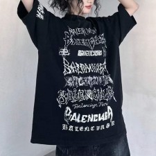 BC 발렌시아가 TPVM1 902 라운드 티셔츠 남여공용 블랙