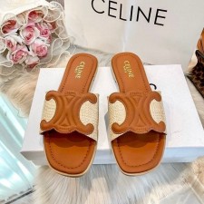 CL 셀린느 여성 슬리퍼 림피아 뮬 라피아 트리옹프