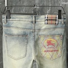BB 버버리 레드 기마자수 워싱 데님 팬츠
