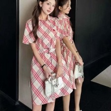 BB 버버리 체크 코튼 셔츠 드레스