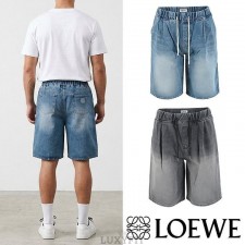LW 로에베 레터링 자수 버뮤다 밴딩 하프진
