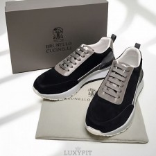 CU 브루넬로 쿠치넬리 남성 스웨이드 러너 스니커즈