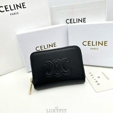 CL 셀린느 지퍼지갑 퀴르 트리옹프 컴팩트 블랙