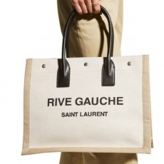 YS 입생로랑 수입고급 RIVE GAUCHE TOTE BAG IN LINEN AND LEATHER